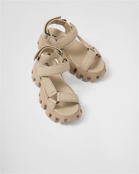 prada sole|Prada leather sandals.